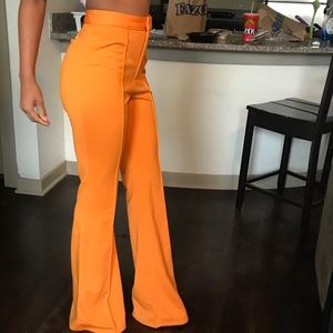Orange bell bottom pants